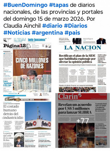 Tapas de diarios nacionales, de las provincias y portales del pa�s 15 de marzo 2026