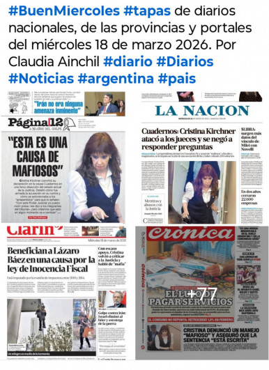 Tapas de diarios nacionales, de las provincias y portales del pa�s 18 de marzo 2026