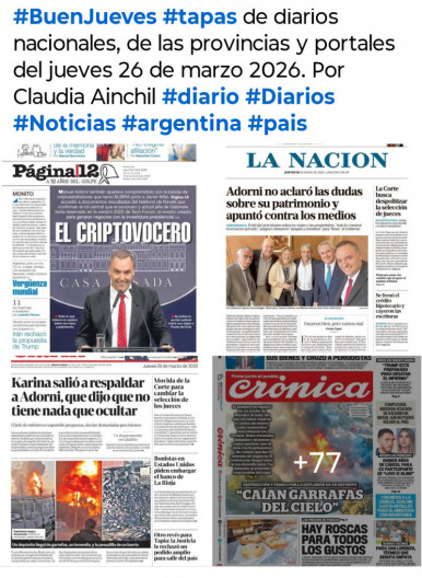 Tapas de diarios nacionales, de las provincias y portales del pa�s 26 de marzo 2026