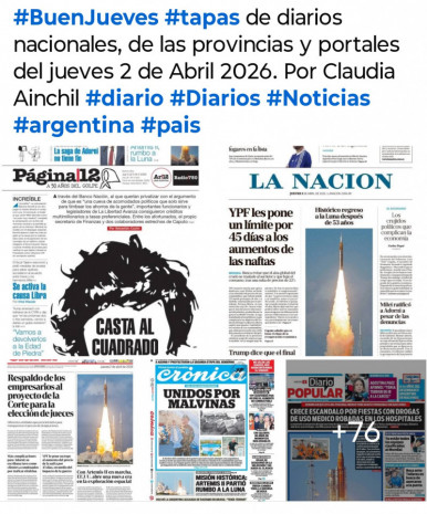 Tapas de diarios nacionales, de las provincias y portales del pa�s 2 de abril 2026