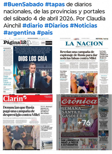 Tapas de diarios nacionales, de las provincias y portales del pa�s 4 de abril 2026