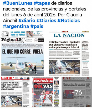 Tapas de diarios nacionales, de las provincias y portales del pa�s 6 de abril 2026