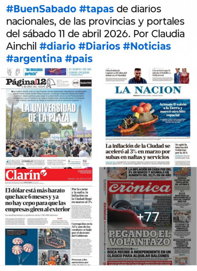 Tapas de diarios nacionales, de las provincias y portales del pa�s 11 de abril 2026