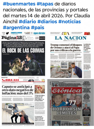 Tapas de diarios nacionales, de las provincias y portales del pa�s 14 de abril 2026