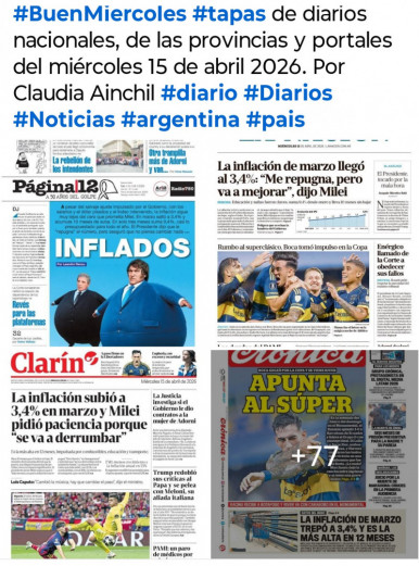 Tapas de diarios nacionales, de las provincias y portales del pa�s 15 de abril 2026