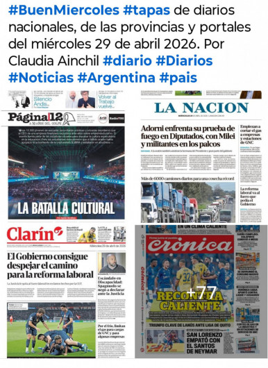 Tapas de diarios nacionales, de las provincias y portales del pa�s 29 de abril 2026