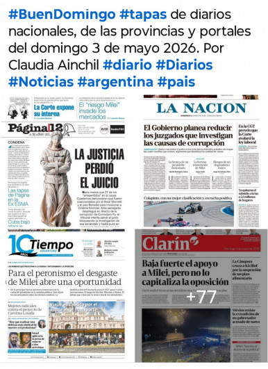 Tapas de diarios nacionales, de las provincias y portales del pa�s 3 de mayo 2026