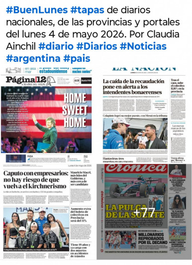 Tapas de diarios nacionales, de las provincias y portales del pa�s 4 de mayo 2026