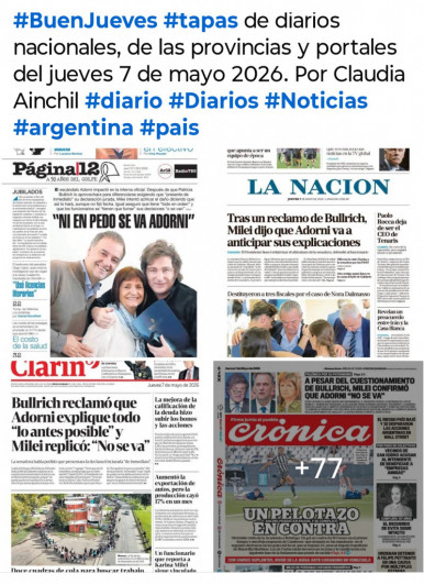Tapas de diarios nacionales, de las provincias y portales del pa�s 7 de mayo 2026