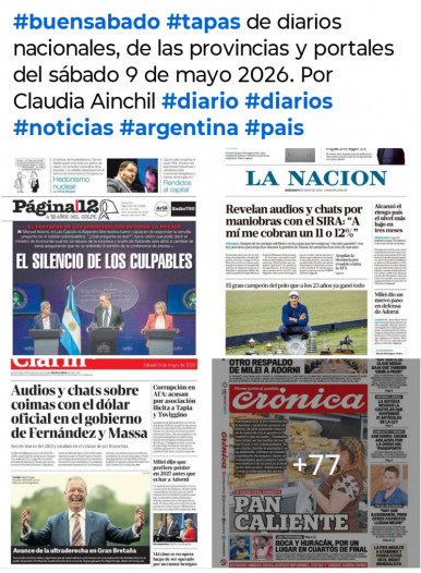 Tapas de diarios nacionales, de las provincias y portales del pa�s 9 de mayo 2026