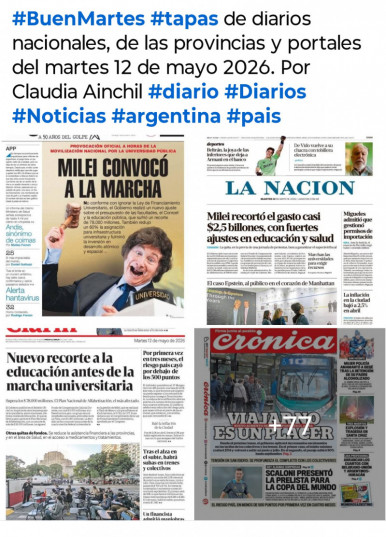 Tapas de diarios nacionales, de las provincias y portales del pa�s 12 de mayo 2026