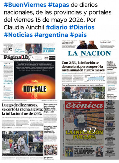 Tapas de diarios nacionales, de las provincias y portales del pa�s 15 de mayo 2026 