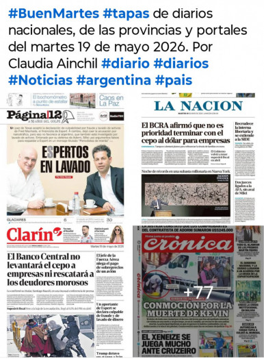 Tapas de diarios nacionales, de las provincias y portales del pa�s 19 de mayo 2026