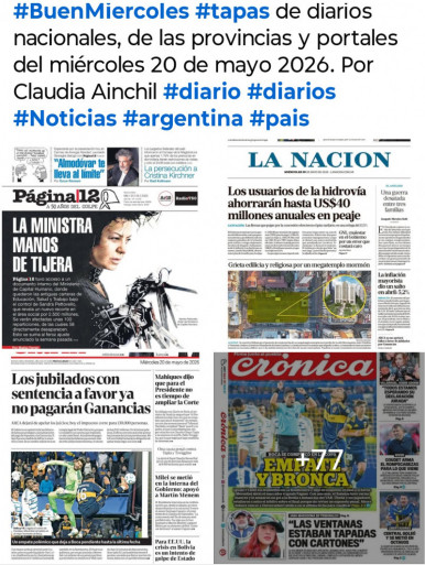 Tapas de diarios nacionales, de las provincias y portales del pa�s 20 de mayo 2026