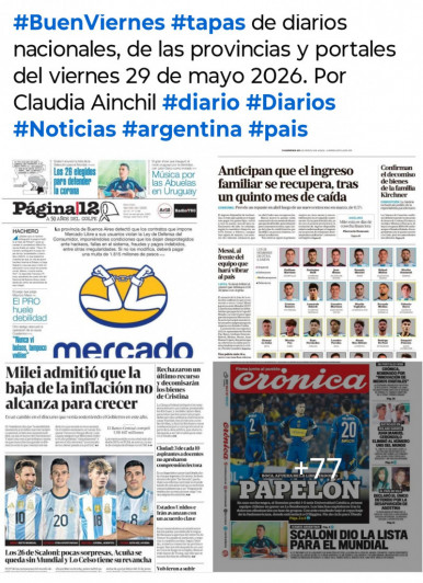 Tapas de diarios nacionales, de las provincias y portales del pa�s 29 de mayo 2026