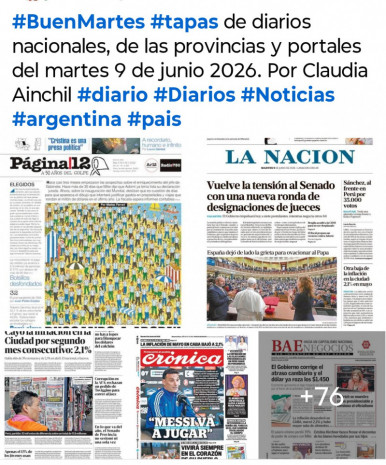 Tapas de diarios nacionales, de las provincias y portales del pa�s 9 de junio 2026