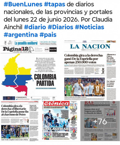 Tapas de diarios nacionales, de las provincias y portales del pa�s 22 de junio 2026