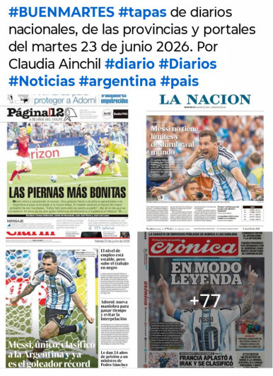Tapas de diarios nacionales, de las provincias y portales del pa�s 23 de junio 2026
