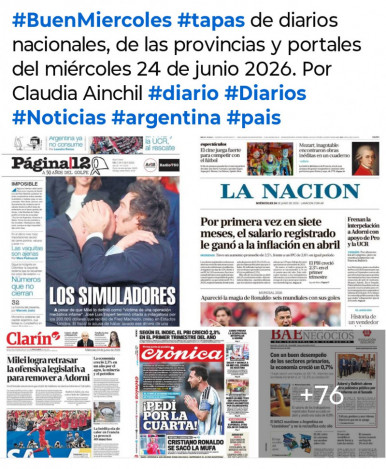Tapas de diarios nacionales, de las provincias y portales del pa�s 24 de junio 2026