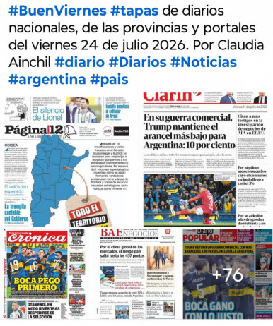 Tapas de diarios nacionales, de las provincias y portales del pa�s 24 de julio 2026