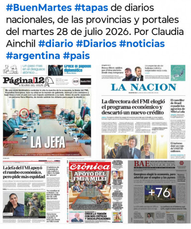 Tapas de diarios nacionales, de las provincias y portales del pa�s 28 de julio 2026