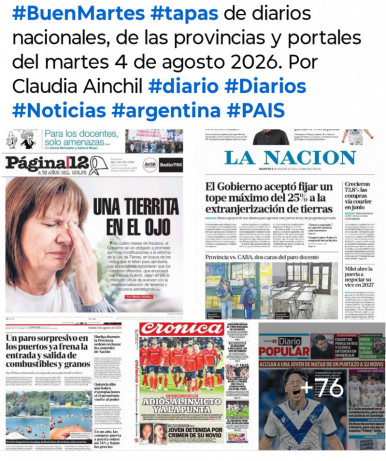 Tapas de diarios nacionales, de las provincias y portales del pa�s 4 de agosto 2026