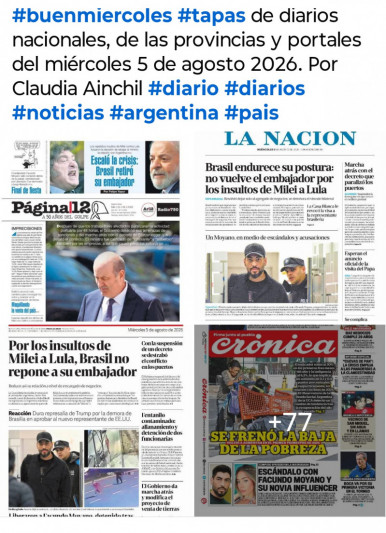 Tapas de diarios nacionales, de las provincias y portales del pa�s 5 de agosto 2026