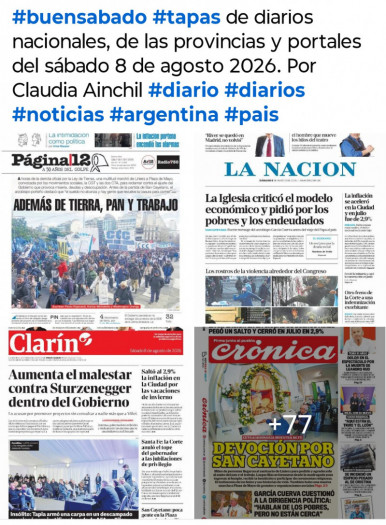 Tapas de diarios nacionales, de las provincias y portales del pa�s 8 de agosto 2026