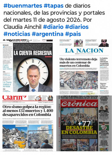 Tapas de diarios nacionales, de las provincias y portales del pa�s 11 de agosto 2026