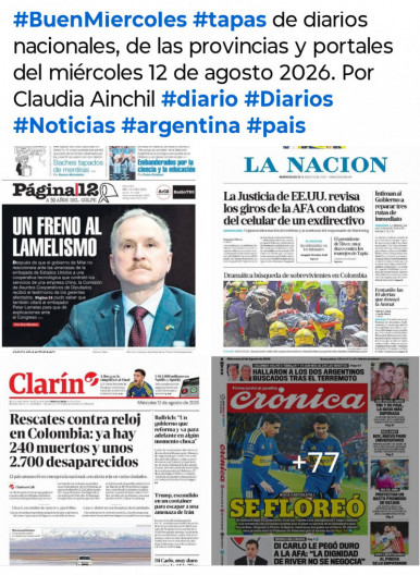 Tapas de diarios nacionales, de las provincias y portales del pa�s 12 de agosto 2026