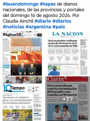 Tapas de diarios nacionales, de las provincias y portales del pa�s 16 de agosto 2026