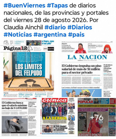 Tapas de diarios nacionales, de las provincias y portales del pa�s 28 de agosto 2026