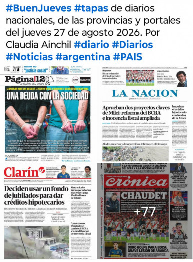 Tapas de diarios nacionales, de las provincias y portales del pa�s 27 de agosto 2026