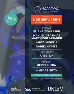 Solsticio de Invierno II en la Unlam. Lunes 8 de septiembre | 18 hs 