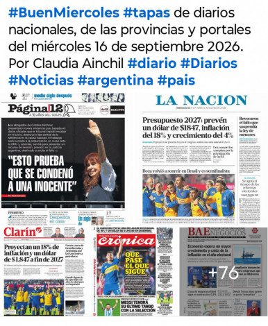 Tapas de diarios nacionales, de las provincias y portales del pa�s 16 de septiembre 2026