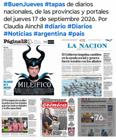 Tapas de diarios nacionales, de las provincias y portales del pa�s 17 de septiembre 2026