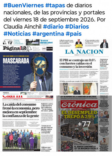 Tapas de diarios nacionales, de las provincias y portales del pa�s 18 de septiembre 2026
