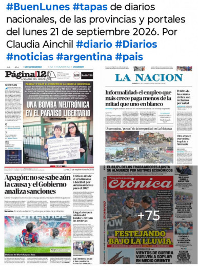 Tapas de diarios nacionales, de las provincias y portales del pa�s 21 de septiembre 2026