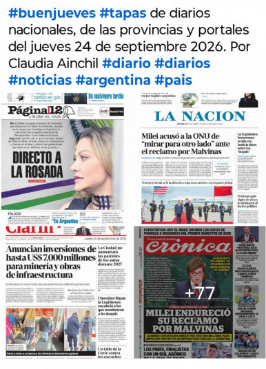 Tapas de diarios nacionales, de las provincias y portales del pa�s 24 de septiembre 2026