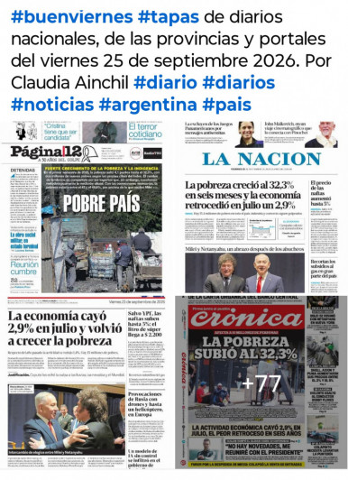 Tapas de diarios nacionales, de las provincias y portales del pa�s 25 de septiembre 2026