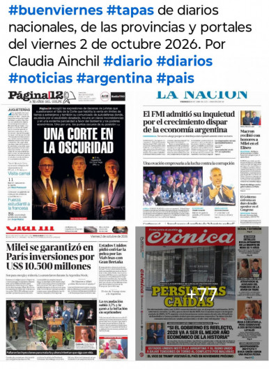 Tapas de diarios nacionales, de las provincias y portales del pa�s 2 de octubre 2026
