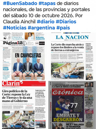Tapas de diarios nacionales, de las provincias y portales del pa�s 10 de octubre 2026