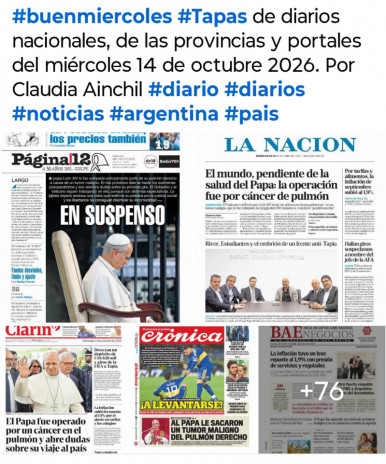 Tapas de diarios nacionales, de las provincias y portales del pa�s 14 de octubre 2026