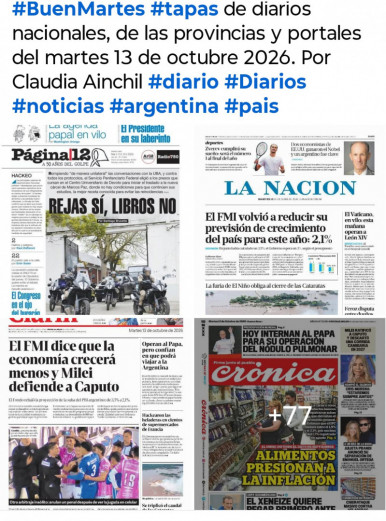 Tapas de diarios nacionales, de las provincias y portales del pa�s 13 de octubre 2026